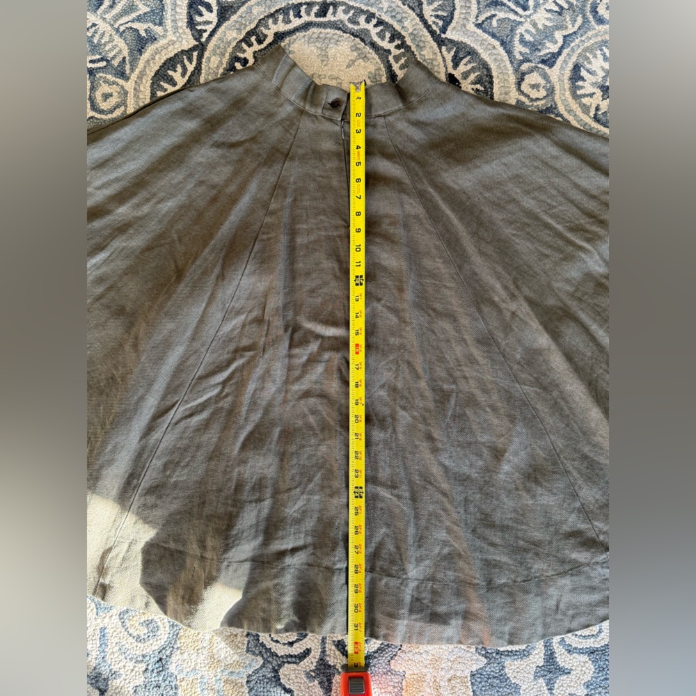 Son de Flor Olive Green Twill Linen Skirt - Picture 7 of 10